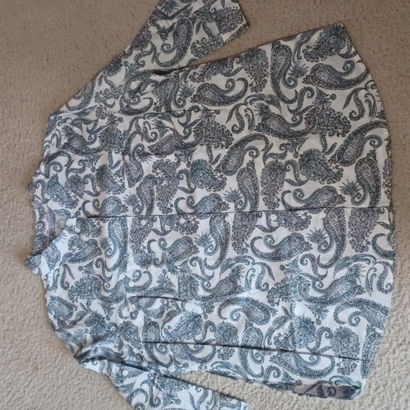 Croft&Barrow Paisley 3/4 Sleeve Button Down Top - Picture 1 of 14